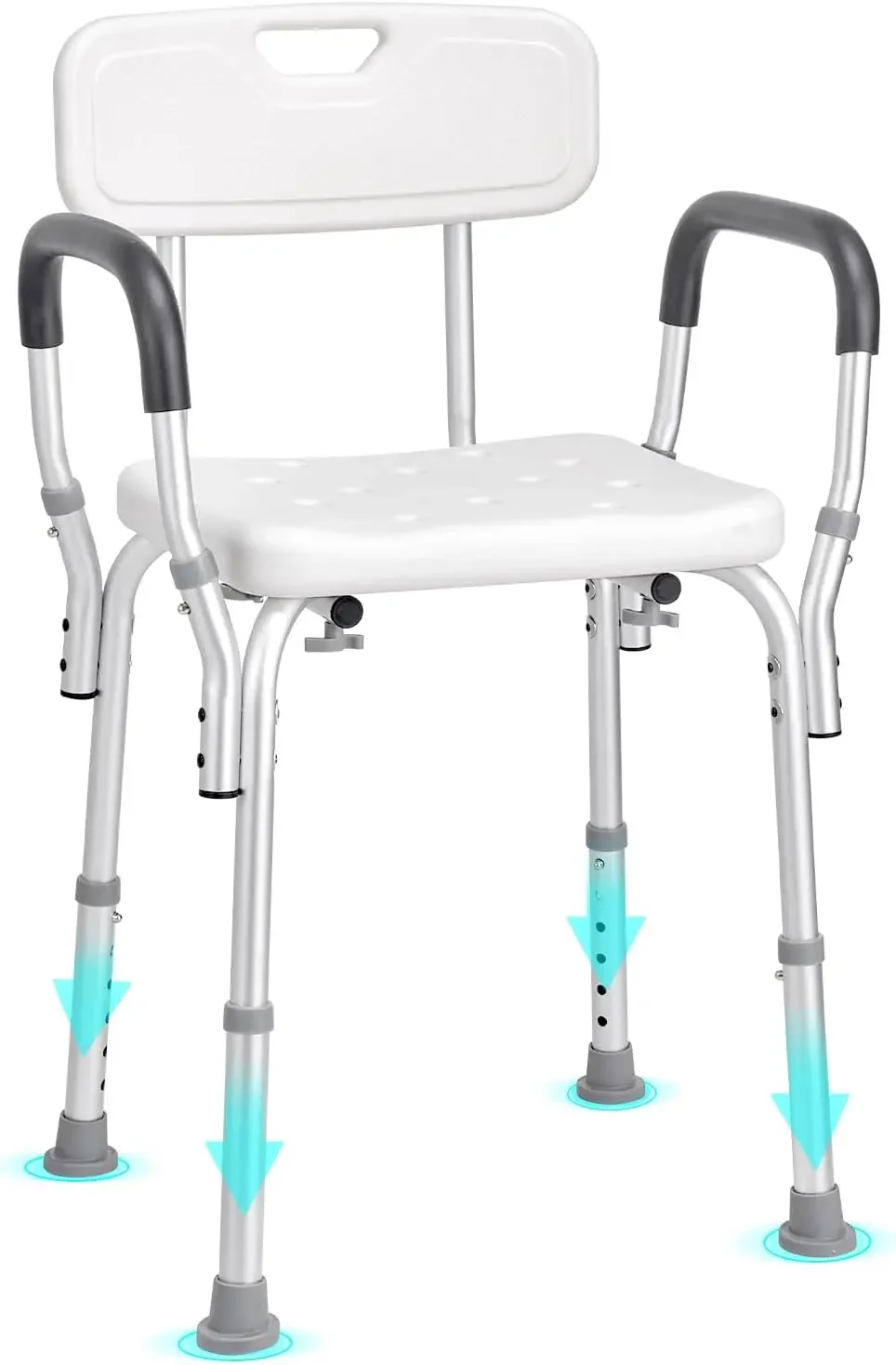 Shower Chair, Shower Seat with Back, Non-Slip Bathroom Bench Bath Chair for Elderly Disabled Handicap, 350 LBS Capacity