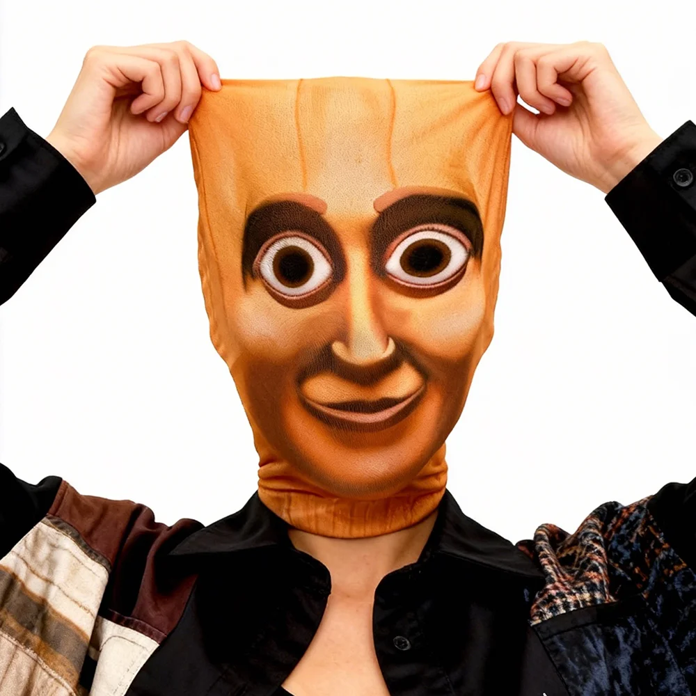 قناع وجه كامل مطبوع ثلاثي الأبعاد بالاكلافا قناع تأثير بصري واقعي لدعائم حفلات الهالوين للعب الأدوار #1