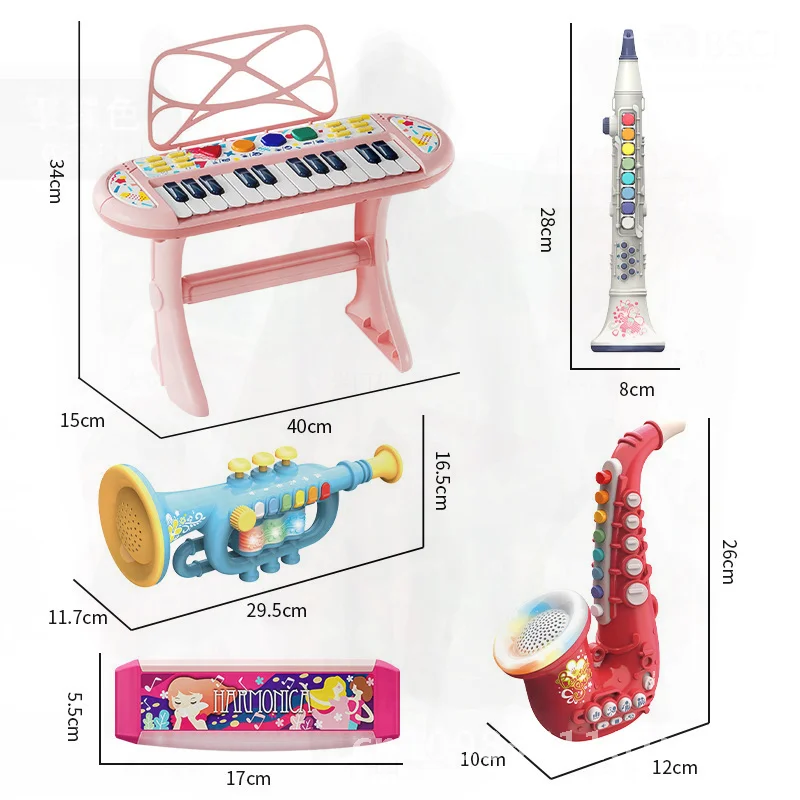 Saxofón eléctrico para educación temprana, clarinete, juguete musical para niños, instrumento Musical de simulación de tamaño pequeño para edades de 4 a 6 años