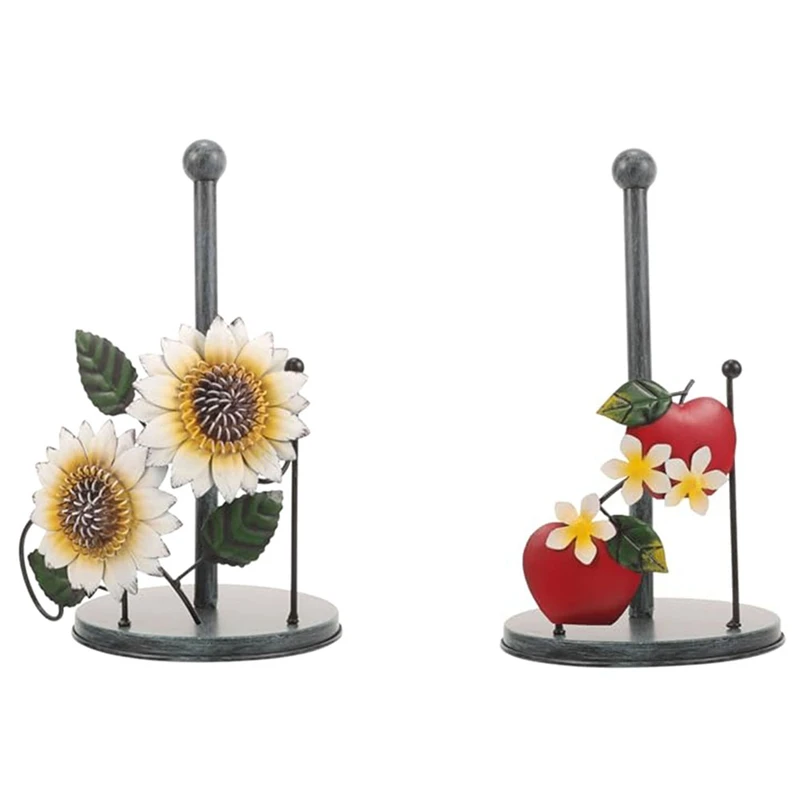 

Подставка для бумажных полотенец, стойка-органайзер для бумажных полотенец в виде подсолнуха, подставка для рулонов и бумаги для кухни, металлический долговечный настольный декор для фермерского дома