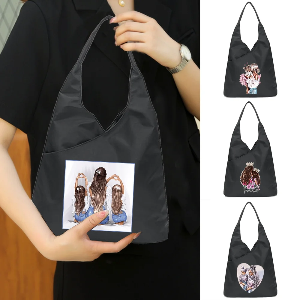 

Handbags for Women's Mom Pattern Printing Tote Bags Female Soft Environmental Storage Reusable Girls Small and Shopper Totes Bag