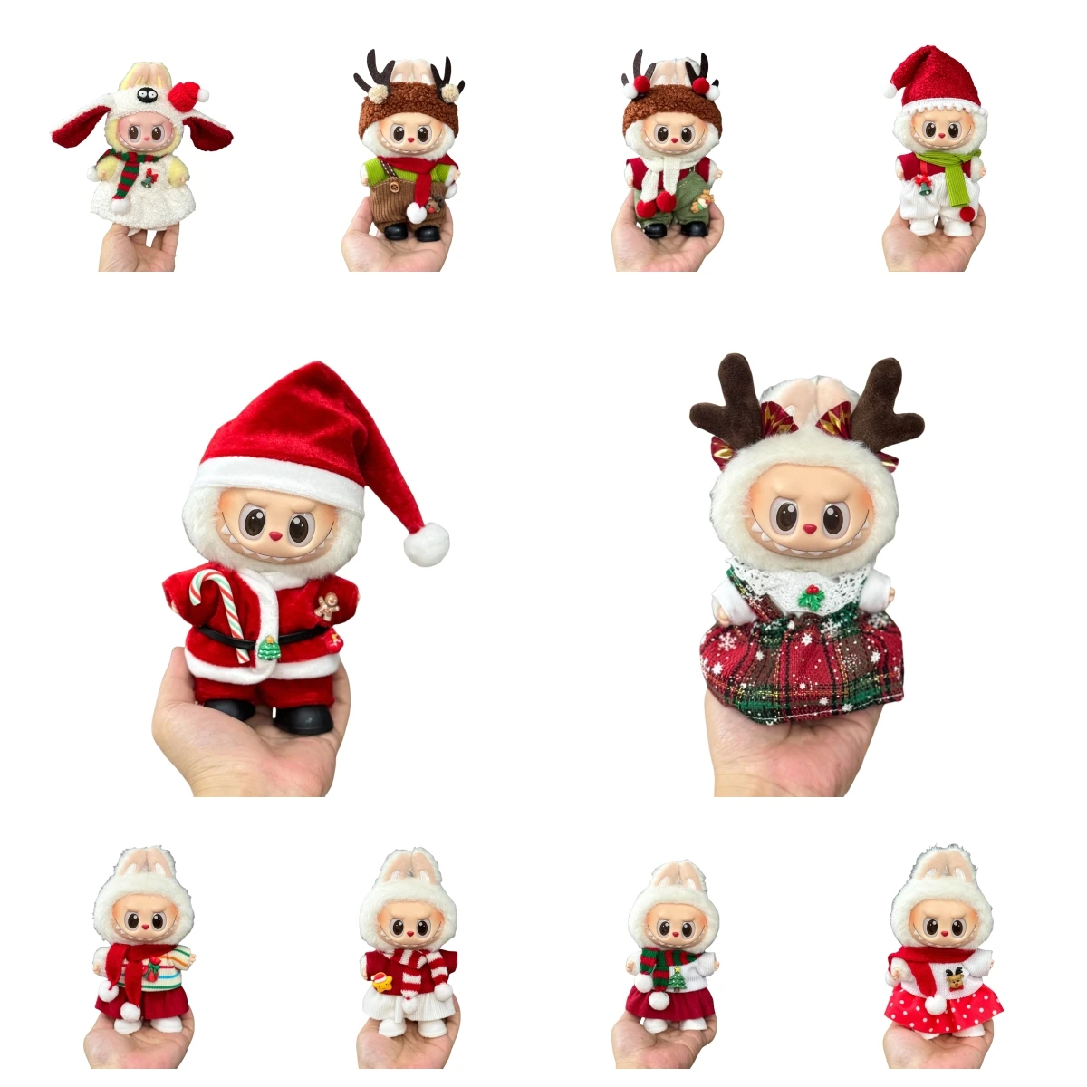 

(No shoes)For V1/2/3 Labubu Christmas Clothes 17cm Doll Christmas Old Man Cos Costume Props Holiday Gift Cute Children's Toys