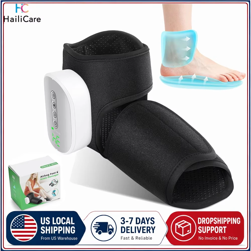 Cordless Ankle Brace Dual-Airbag Kneading Ankle Wrap Foot Protector Electric Heating Ankle Guard Band For Plantar Fasciitis Swelling Relief