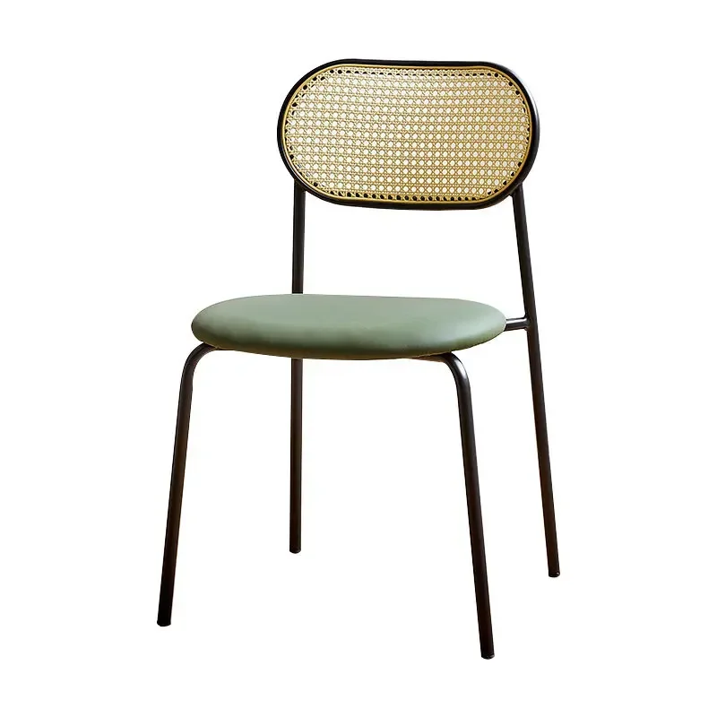 

For Modern European Design Dining Chair Indoor Home Furniture with Rattan Metal Plastic and Fabric for Kitchen and School Use
