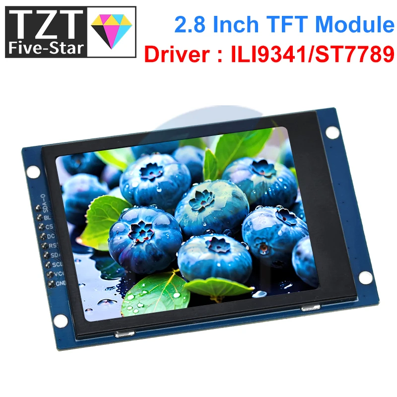 Imagem -05 - Tzt Lcd Serial Port Module para Arduino 2.8 240x320 Spi Tft Pcb Micro sd Ili9341 St77v 5v 3.3v 2.8 Display Led