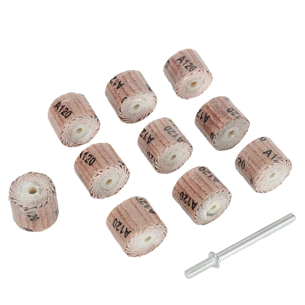 12mm Flap Wheel Sandpaper Set 10 Pcs Abrasive Discs for Rotary Tools with Multiple Grit Levels for Efficient Grinding