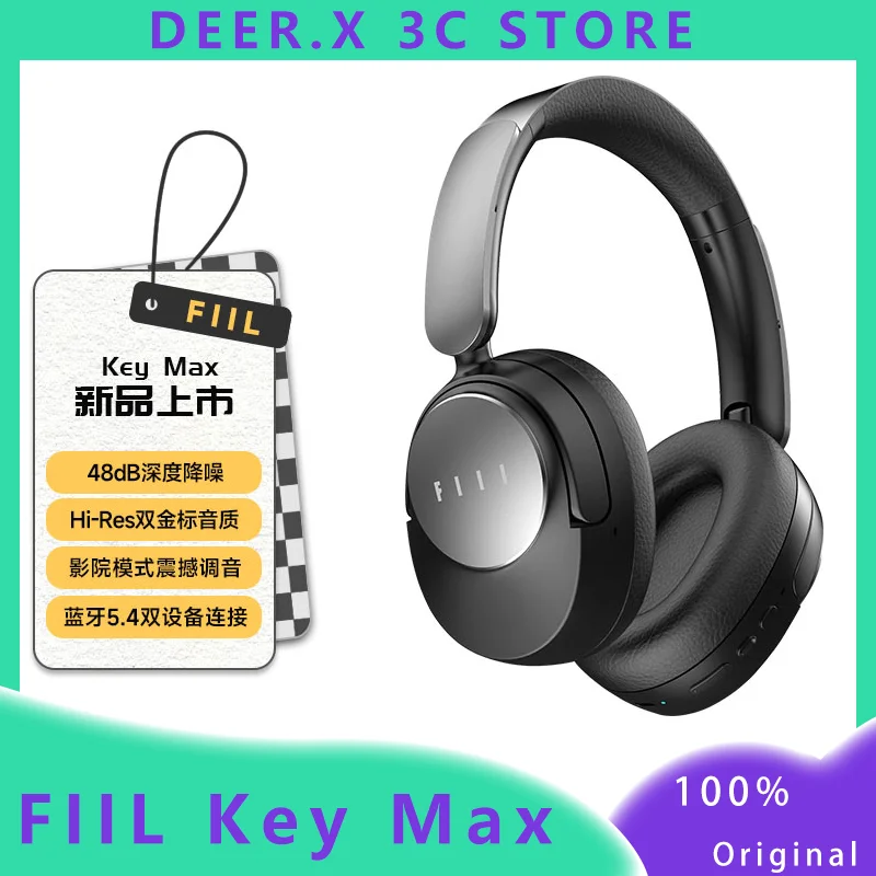 FIIL Key Max Head mounted Bluetooth Earphones Wireless Active Noise Reduction Foldable HIFI Custom Music Earphones Support LDAC