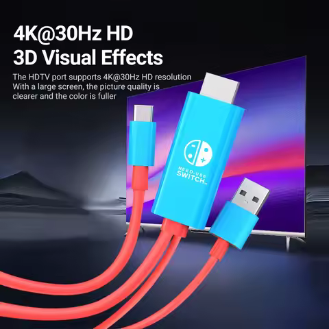 4K HD Type C to HDMI Adapter Cable with 5V USB Charging for Gaming Console Steam Deck Flagship Laptop TV Monitor Dock