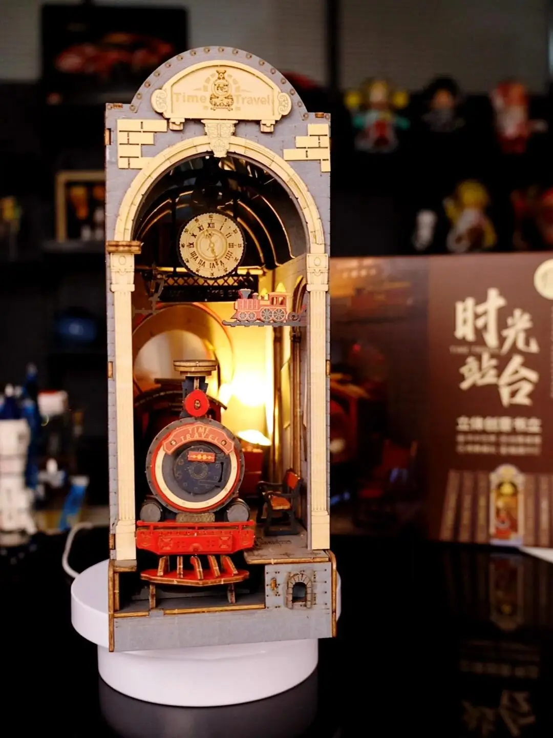 Rolife タイムブックストア DIY 手作りブロックおもちゃ アートハウス 本組み立て ミニチュアシーン ブロックおもちゃ フェスティバルギフト