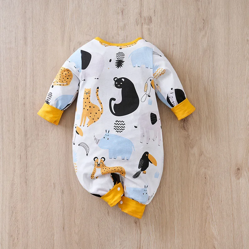Spring and autumn cute newborn animal long sleeve pure cotton onesie comfortable and breathable