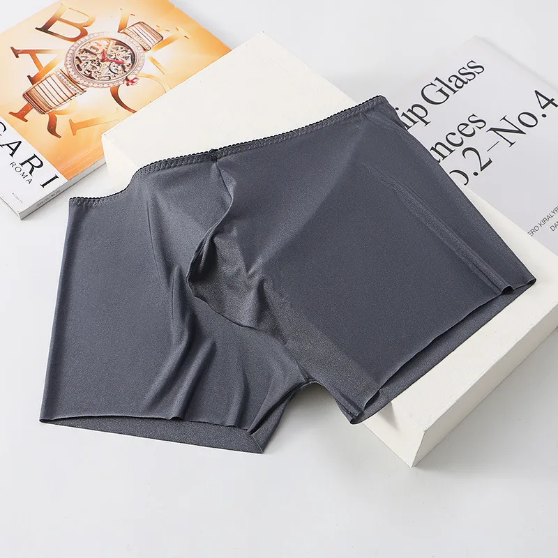 Men Ice Silk Seamless Panties Thin Light Soft Quick Dry Shorts Gay Erotic Bulge Pouch Boxers Smooth Elastic Comfy Mens Underwear