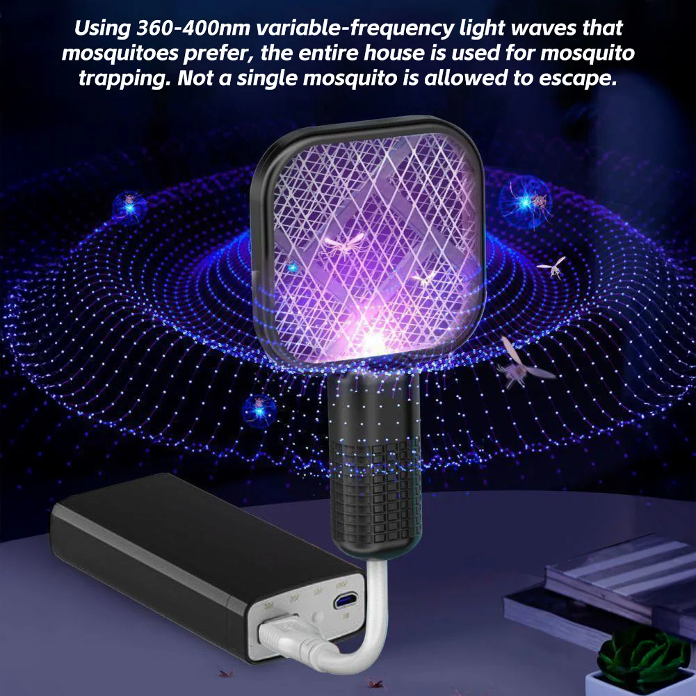 قاتل الماموس الكهربائي الصغير 5 طبقات شبكة أمان مدمجة محمولة واجهة USB منشة الذبابة الكهربائية للتخييم المنزلي في الهواء الطلق