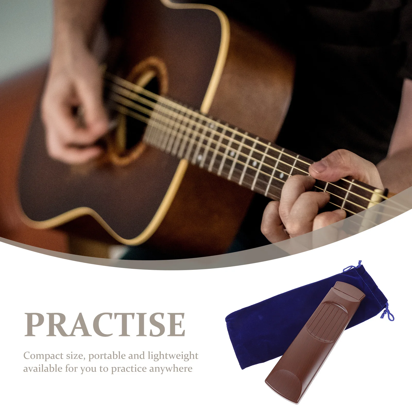 

Pocket Acoustic Guitar 6 String 4 Fret Practice Trainer Portable Compact Guitar Finger Strength Tool for Beginners