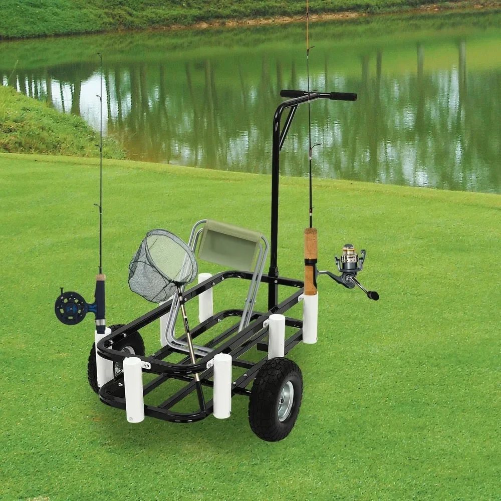 

Outdoor Fishing Rolling Wheel Wagon Beach Cart with Large Wheels Heavy Duty Beach Cart for Fishing Traveling Moving