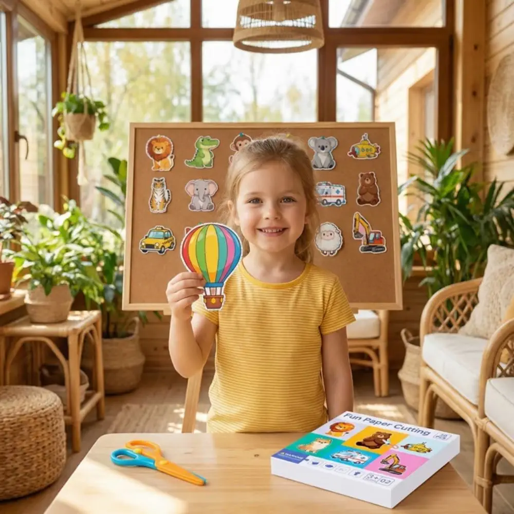 Cartoon Design DIY Paper Cut Book 30Pcs Set Fine Motor Skills Craft Scrapbooking Color Paper Handmade Paper Art