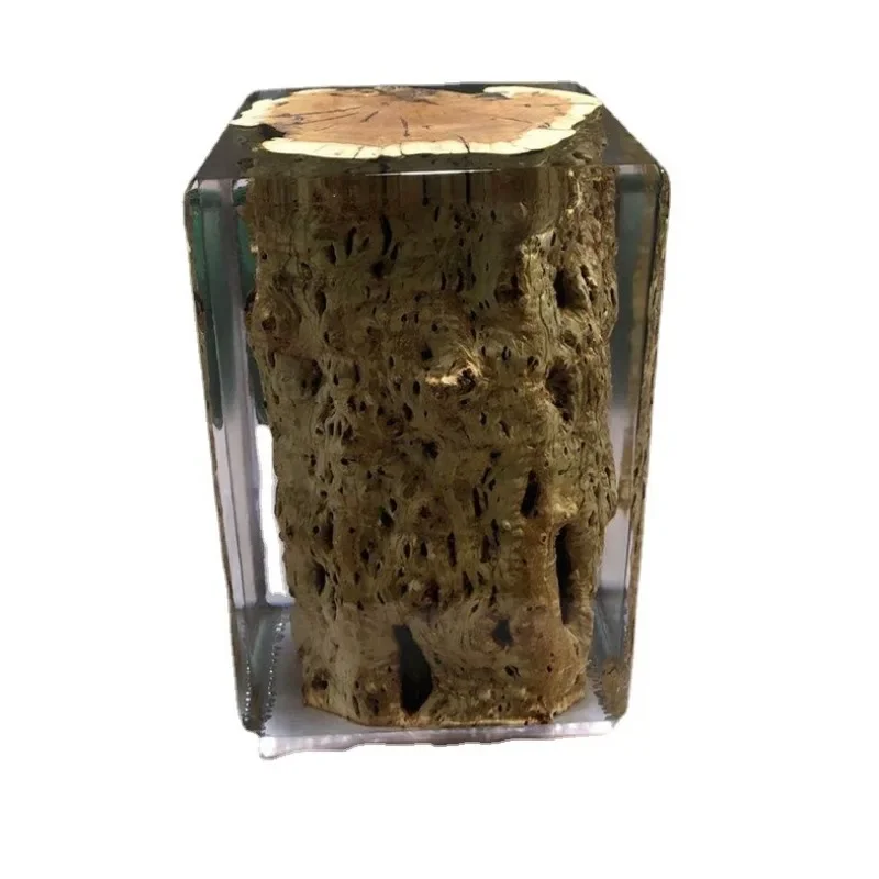 

Transparent crystal epoxy solid wood pier, art chair company hospitality stool