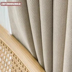 Herringbone Chenille Thick Curtains for Living Dining Room Bedroom New Luxury High Blackout Heavy Simple Modern Elegant Custom