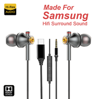 For Samsung Type-C Wired Headphones HiFi Bass Earbuds Stereo USB C Earphone For Galaxy S25 S24 S23 S22 3.5MM Headset With mic
