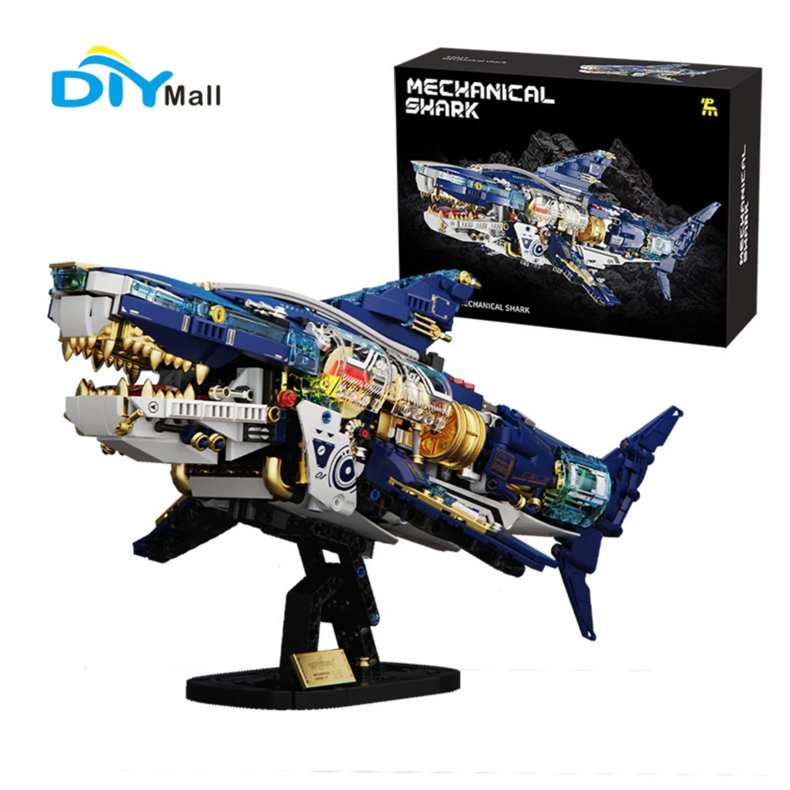 

Набор строительных блоков MOC Deep Sea Shark-177 шт., комплект механической модели для мальчиков, STEM, развивающая игрушка, подарок на день рождения