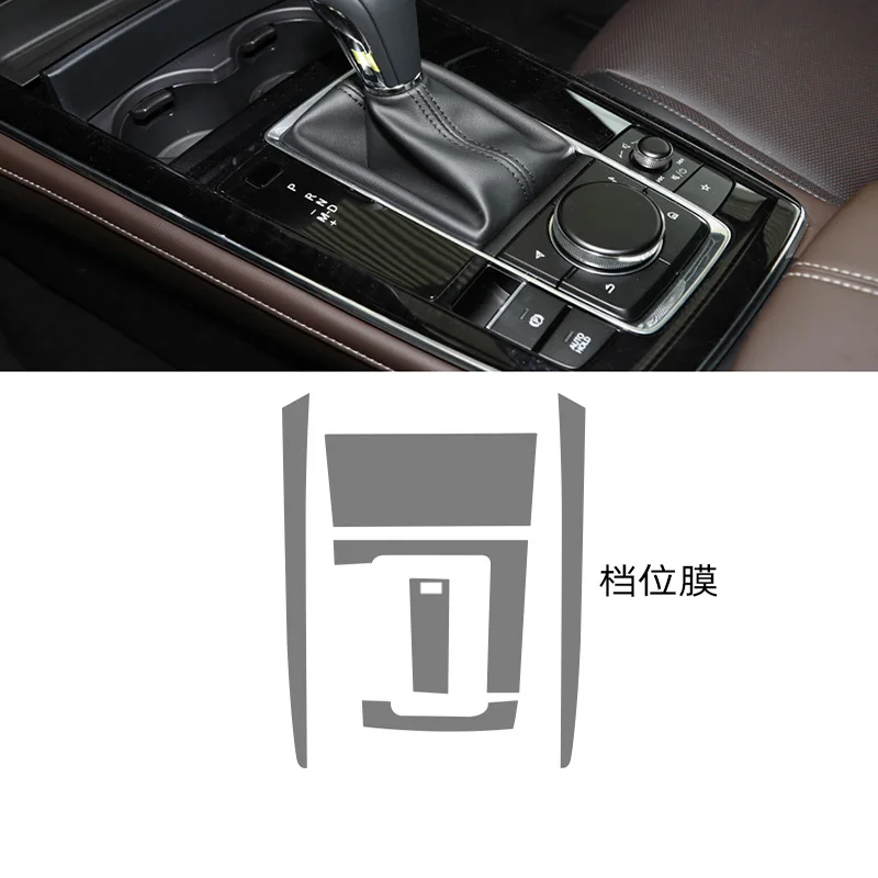 For Mazda CX30 CX-30 2020-2022 TPU Transparent Protect Film Interior Sticker Center Console Navigator Gear Panel Car Accessories