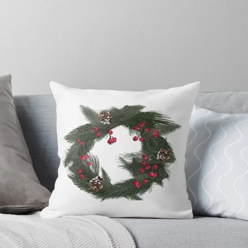 Holiday Winter Wreath Throw Pillow Christmas Covers Pillowcases Cushion Covers Sofa Pillow