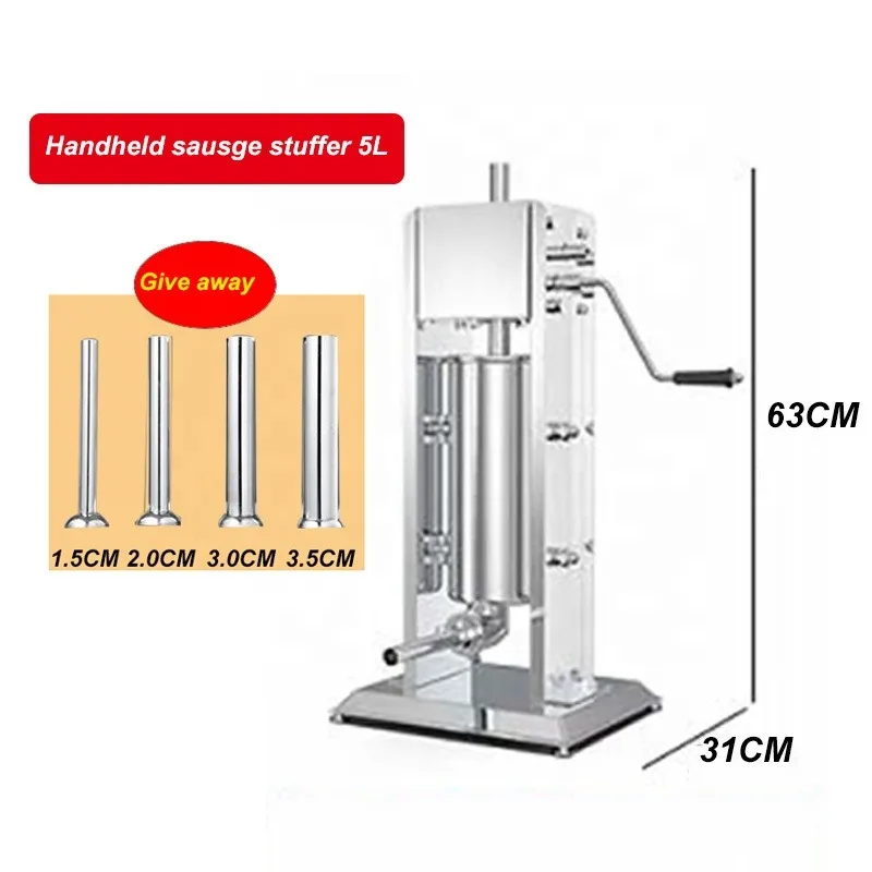 آلة السجق اليدوية آلة حقنة شرجية عمودية تجارية 3L/5L/7L