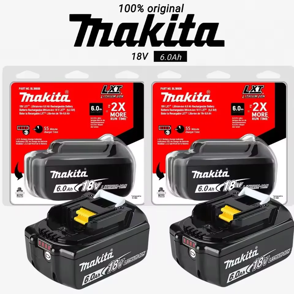 

100% Original makita 18v battery 6.0Ah Rechargeable Power Tool makita 18 v Battery, Replaceable LED Lithium-ion, BL1860B