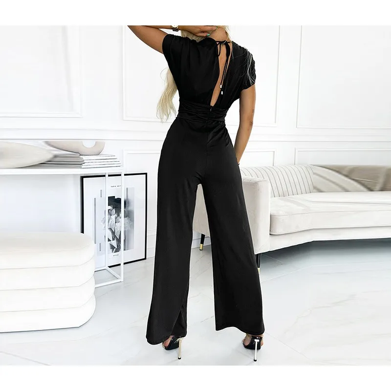 New Women's Solid Color Fashion Hollow Simple Commuting Versatile Wide Leg Pants for Women