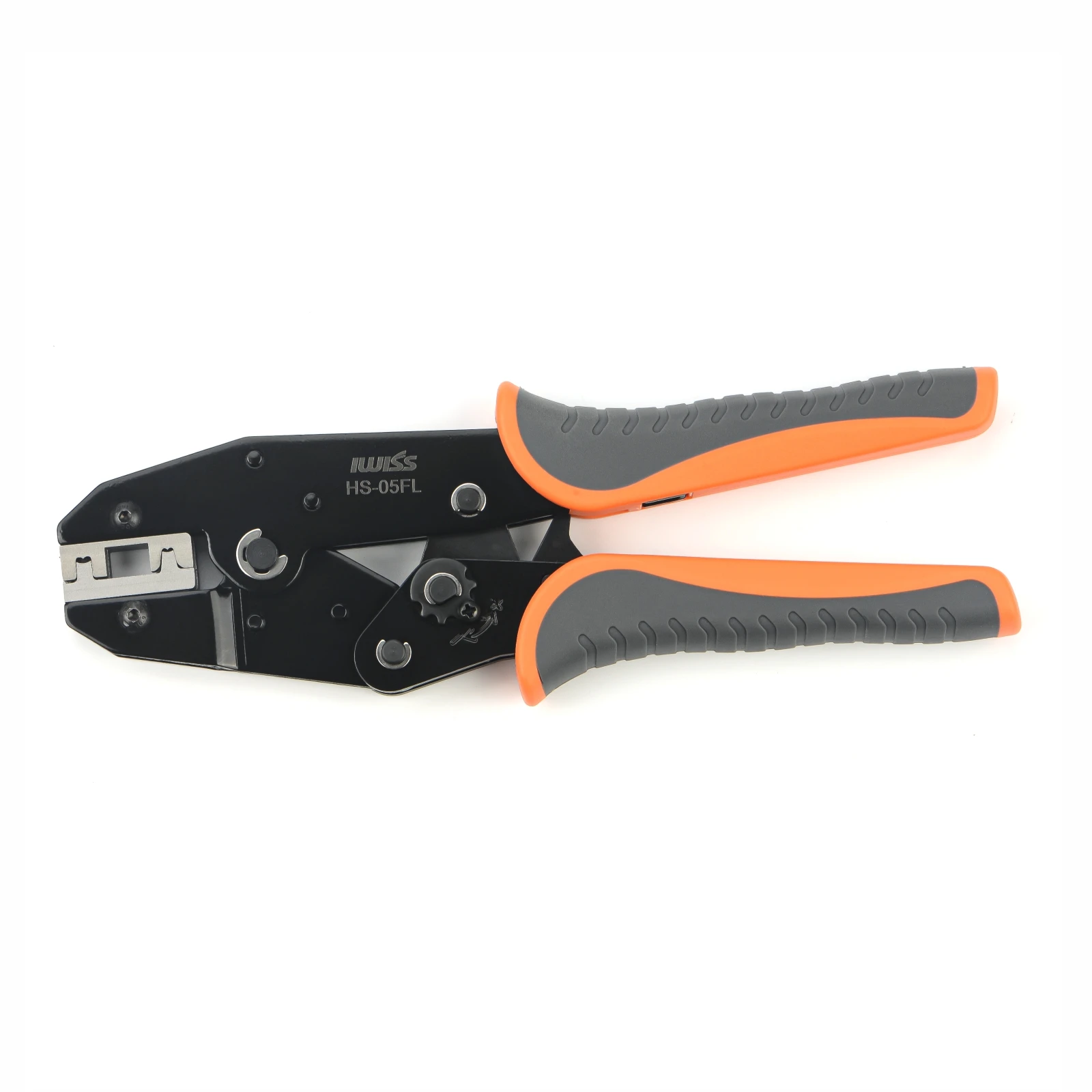 IWISS HS-05FL L-Shaped Elbow 4.8/6.3 Flag Type Wire Clamp Insert Spring Bare Terminal Crimping Plier Electrician Tools Crimper