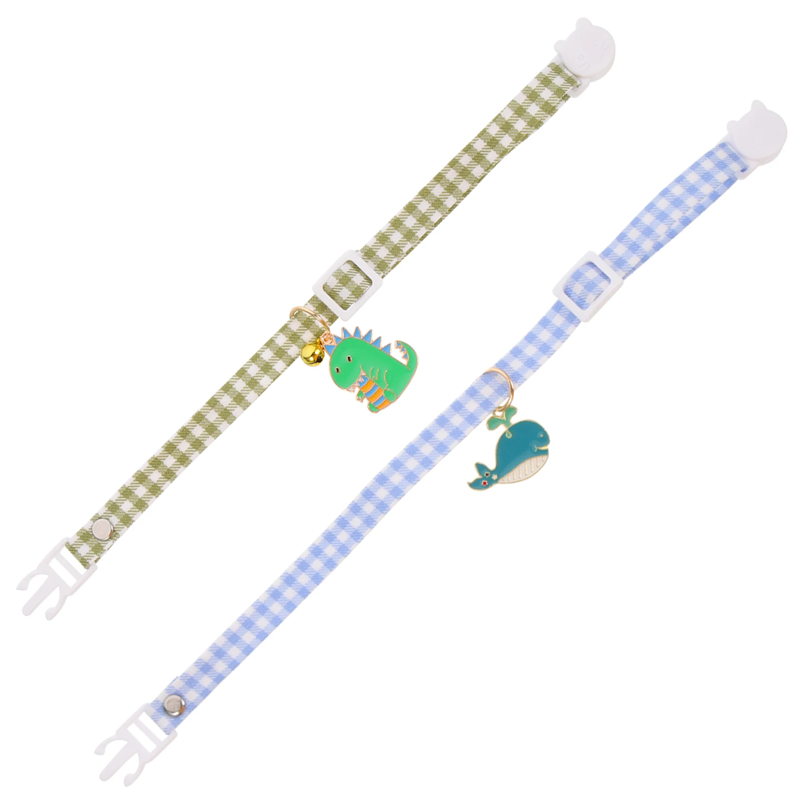 

2Pcs Cat Collar Kitten Collars Extra Small Cotton Polyester Bells Chain Lightweight Adjustable Girl Cats Daily Wear Christmas