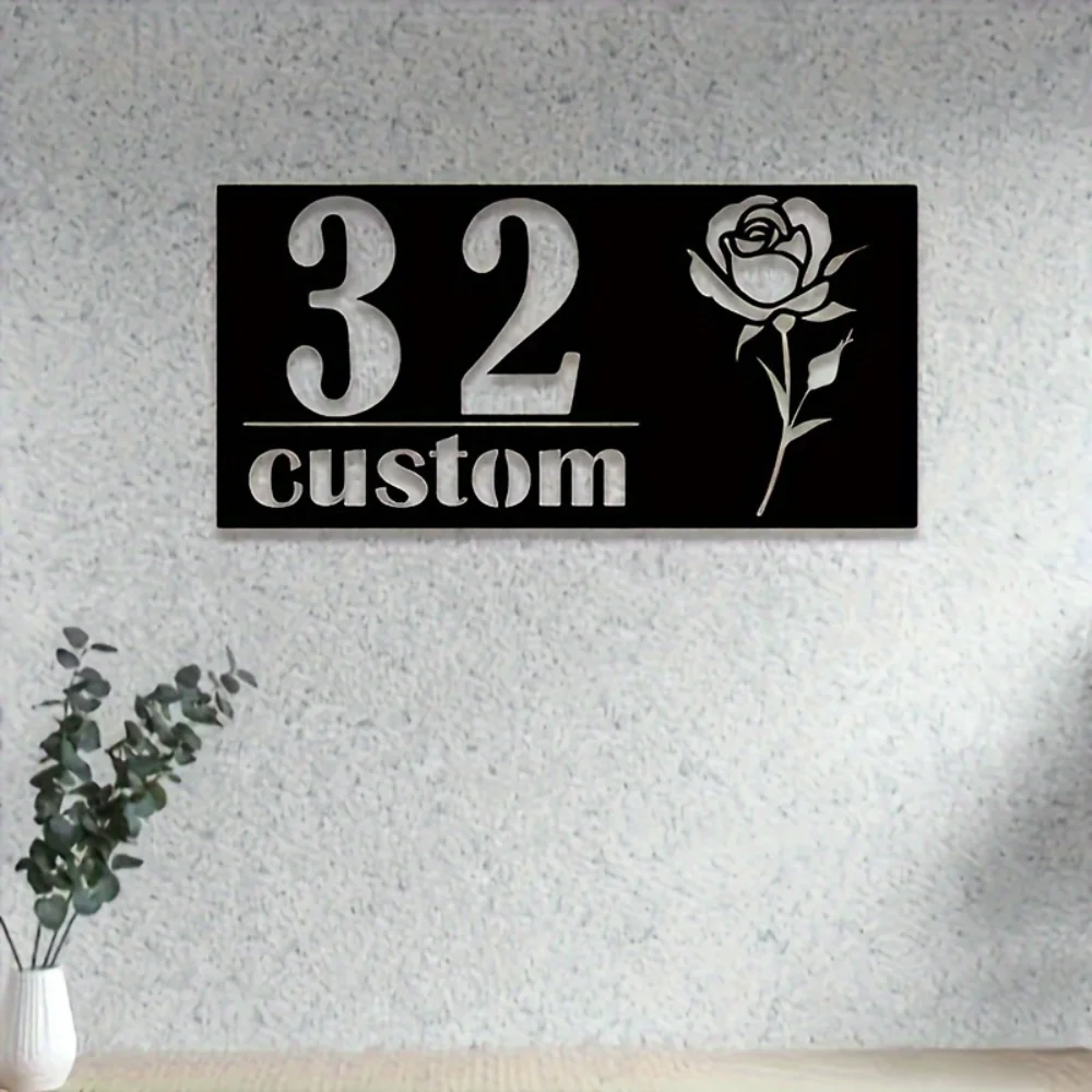 Custom Metal Address Plate with Name and Number Durable Wall Decor for Home Exterior Ideal Wedding or Housewarming Display