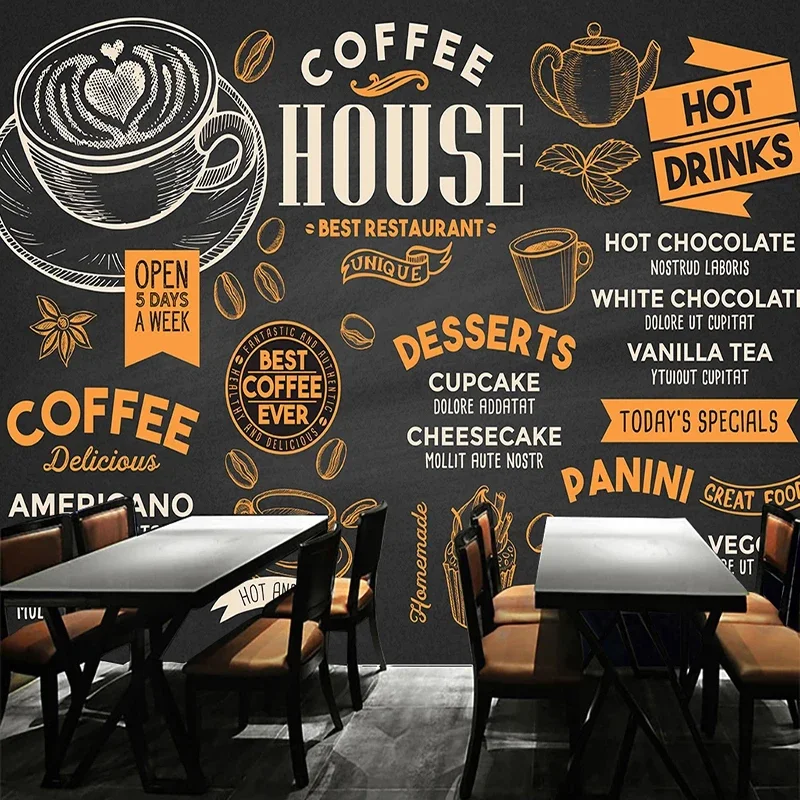 Kertas Dinding Foto Kustom 3D Lukisan Dinding Latar Belakang Restoran Kafe Cat Air Lukisan Dinding Grafiti Kreatif Retro Kertas Dinding