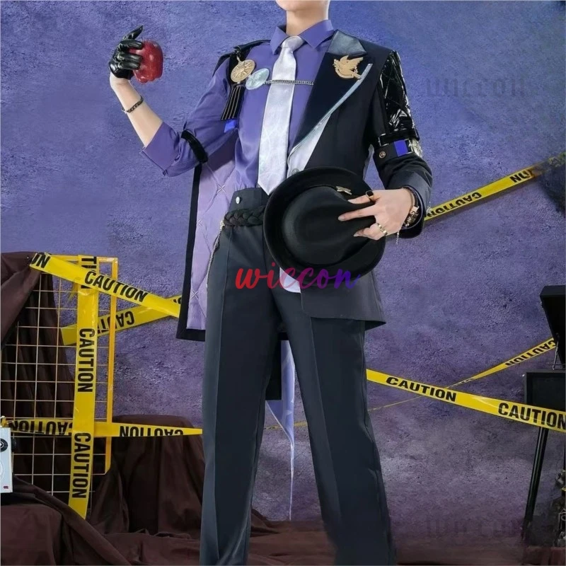 Zenless Zone Zero Hugo Косплей Костюм Черный Костюм Hugo Парик Игровая Униформа Со Шляпой Реквизит Новый Eridu Хэллоуин Вечеринка Для Женщин Мужчин