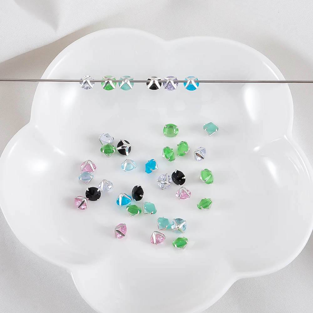 20/50Pcs/lot 5mm Colorful Claw Rhinestones Beads For DIY Jewelry Making Necklaces Supplies Clothes Hairpins Handmade Accessories
