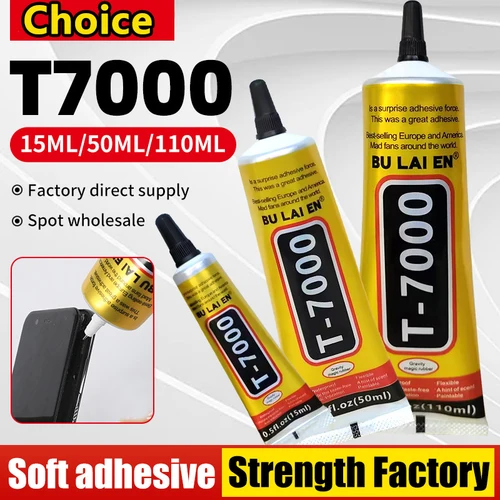 Imagen 2 del producto Adhesivo de reparación de tabletas de teléfono móvil de contacto negro T7000, pegamento de T-7000 fuerte Zhanlida, 15ML, 50ML, 110ML con salida de aguja fina