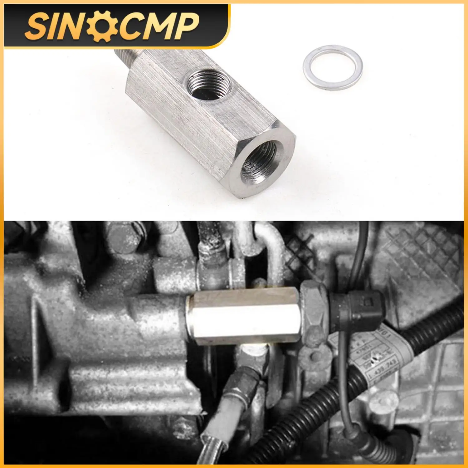 

1Set Stainless Steel 1/8'' BSPT Oil Pressure Sensor Sendor Tee Adapter to 1/8 NPT Gauge T-Piece Car Accessories