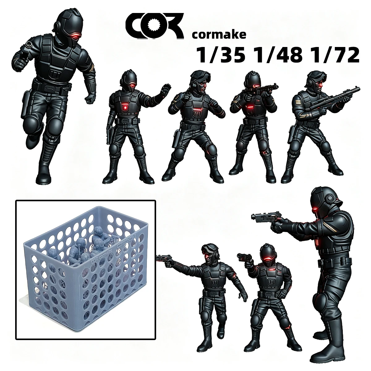 1/35 1/48 1/72 Scale Model Kit 3D Resin Miniature Soldiers Figures Diorama Unpainted SciFi Human Exploration Squad DIY