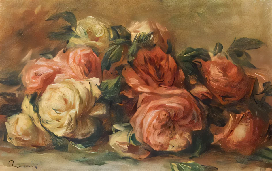 

Discarded Roses by Pierre-Auguste Renoir Flower Canvas Oil Painting Handpainted Masterpiece Art Paintings for Kitchen Decoration