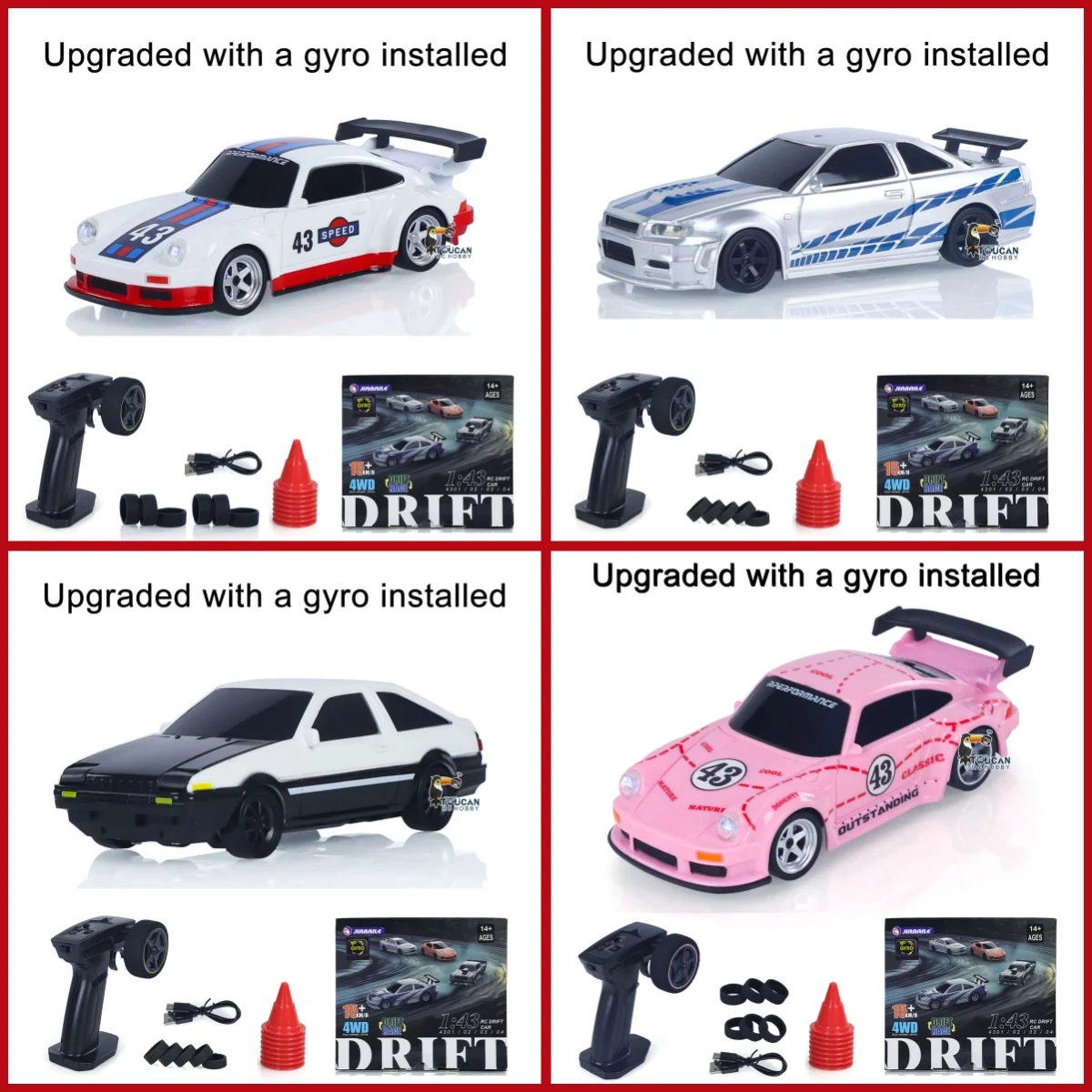 Amerikaanse Voorraad RC Drift Auto RTR 1/43 4WD Vierwielaandrijving Radio Control Hoge Snelheid Model 2.4G Racing Drifting Cars Model Verjaardagscadeau