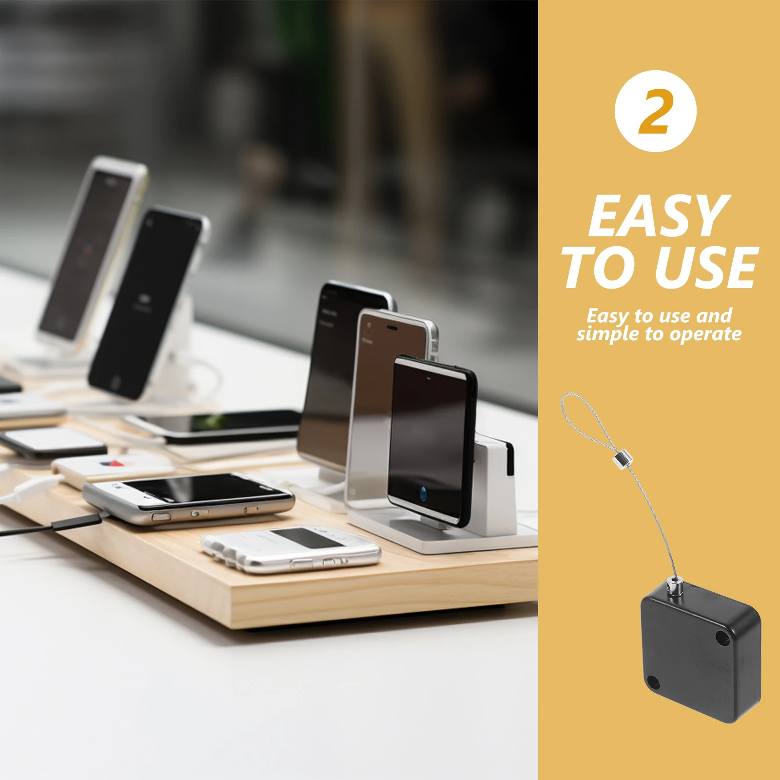 

Retractable Cable Lock Anti Lost Wire Box Holder for Mobile Phones Earphones Tablets Anti Theft Steel Wire