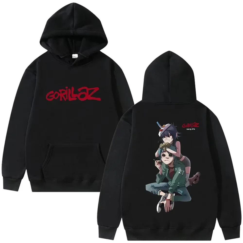 Rock Band Gorillaz Hoodie Male Casual Fleece Sweatshirt Men's Women Hip Hop Fashion Vintage Oversized Fashion Hoodies Streetwear