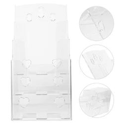 A6 Acrylic Brochure Holder Clear File Rack Magazine Display Literature Document Stand Flyer Pamphlet Desktop ganizer Storage