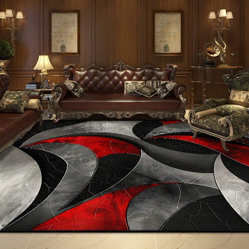 

Nordic Abstract Style Carpet Modern Geometric Decoration Living Room Large Size Rugs Bedroom Bedside Fluffy Tatami Floor Mat