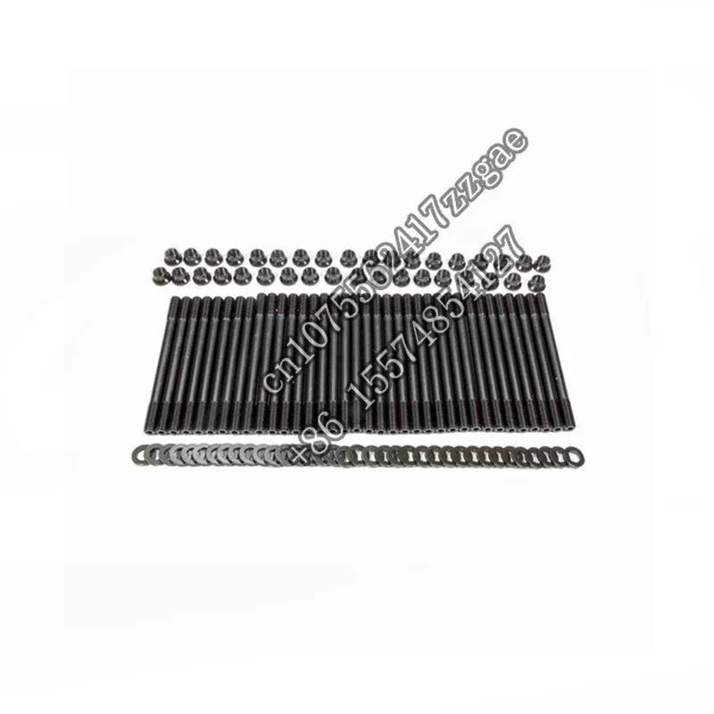 

Шпильки двигателя для комплекта шпилек головки блока цилиндров 7,3, 12-точечные гайки, комплект шпилек из оксида черного цвета, шпильки головки блока цилиндров 7,3