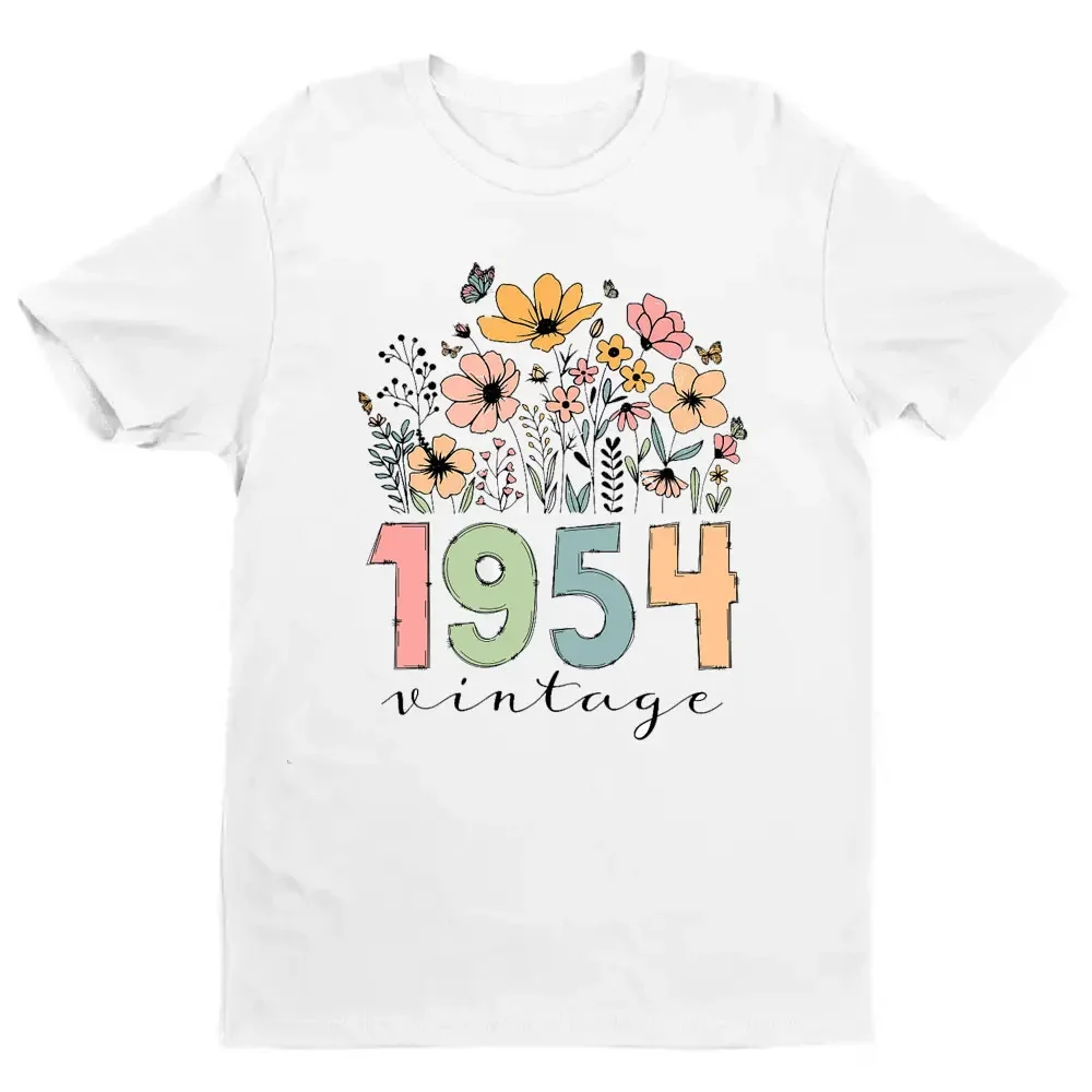 Vintage 1954 Shirt 70th Birthday Retro 1954 Birthday Sweatshirt Gift 70 Years Bday Tees Forties Bday Tee for Wife or Husband Top