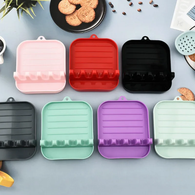 Kitchen Pot Lid Rack Plastic Spoon Holder Stand Kitchen Organizer for Fork Spatula Rack Pan Cover Shelf Tableware Storage Rack