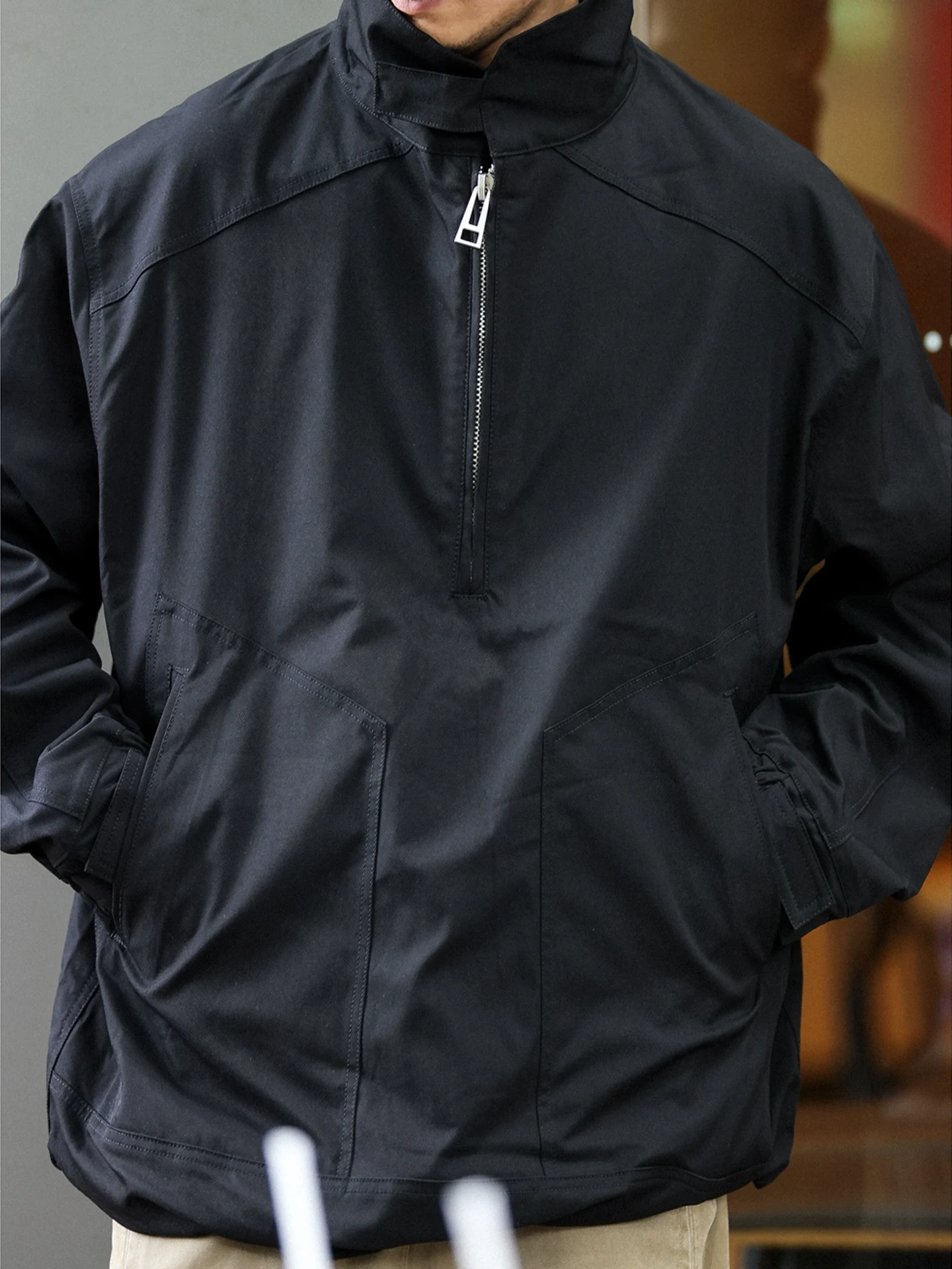 

Retro American f Zipper Stand Collar Workwear Jaet for Men Outdoor Spring Autumn Faionable Brand Windproof Jaet