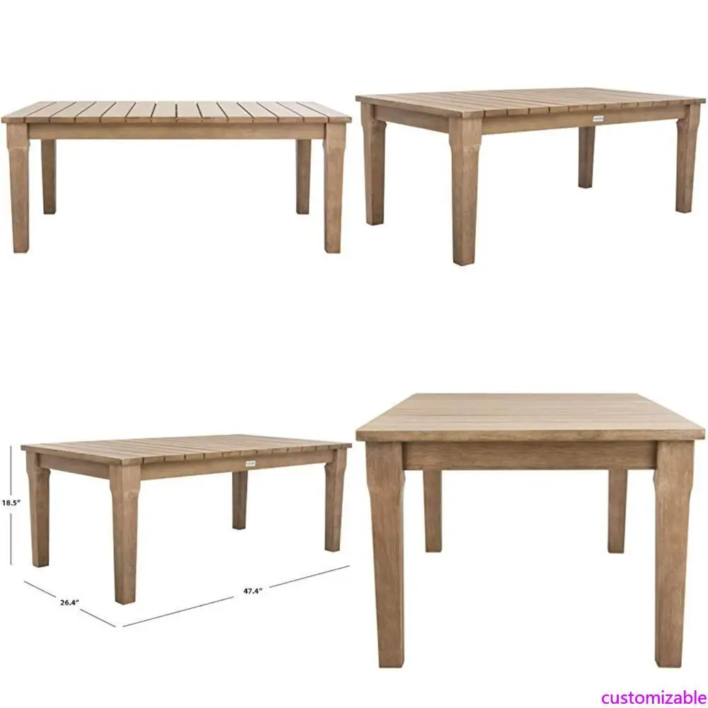 Luxury Outdoor Martinique Natural Wood Coffee Table Couture Patio