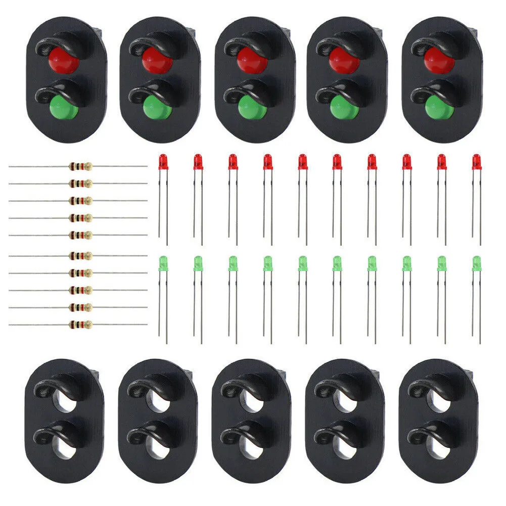 10pcs Signal Heads With 3mm LEDs For Railway Signal HO Or OO Scale Building & Construction Toys Model Building Accessories