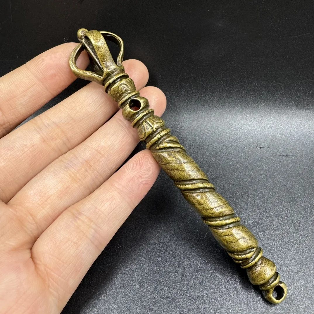 Chinese Tibetan-style pure copper Tantra five gold just pestle metal armor Vajra peg Pupa pestle hand hanging piece